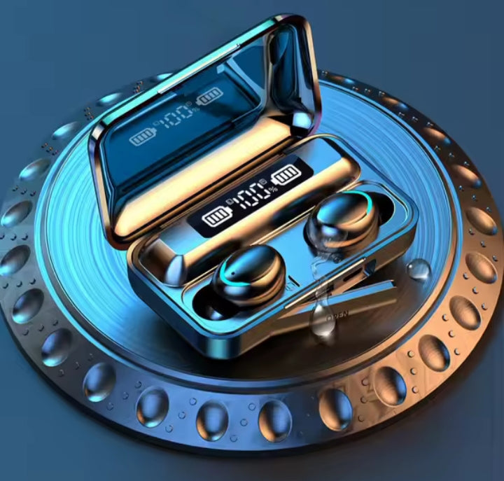 Auriculares Bluetooth impermeables con estuche de carga de batería