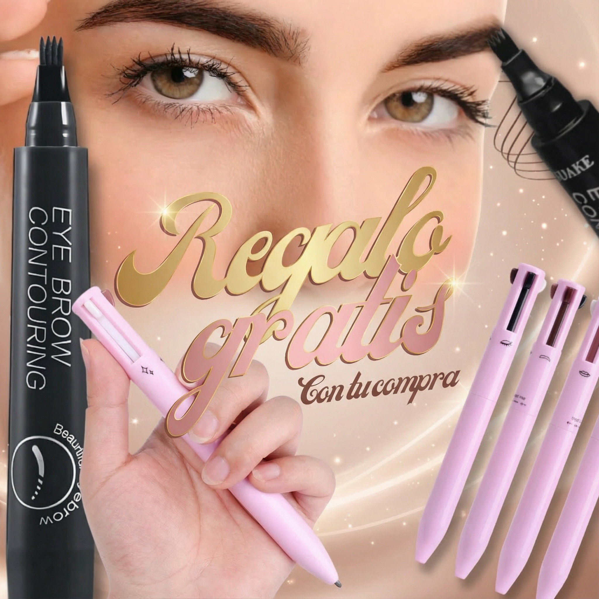 Lápiz de maquillaje 4 en 1 multifuncional + Ragalo gratis